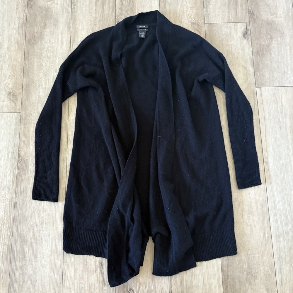 Halogen Women Wool Cashmere Blend Open Front Waterfall Cardigan Sweater S/M